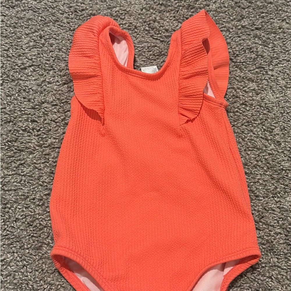 Carter's Coral Ruffled Bathing Suit